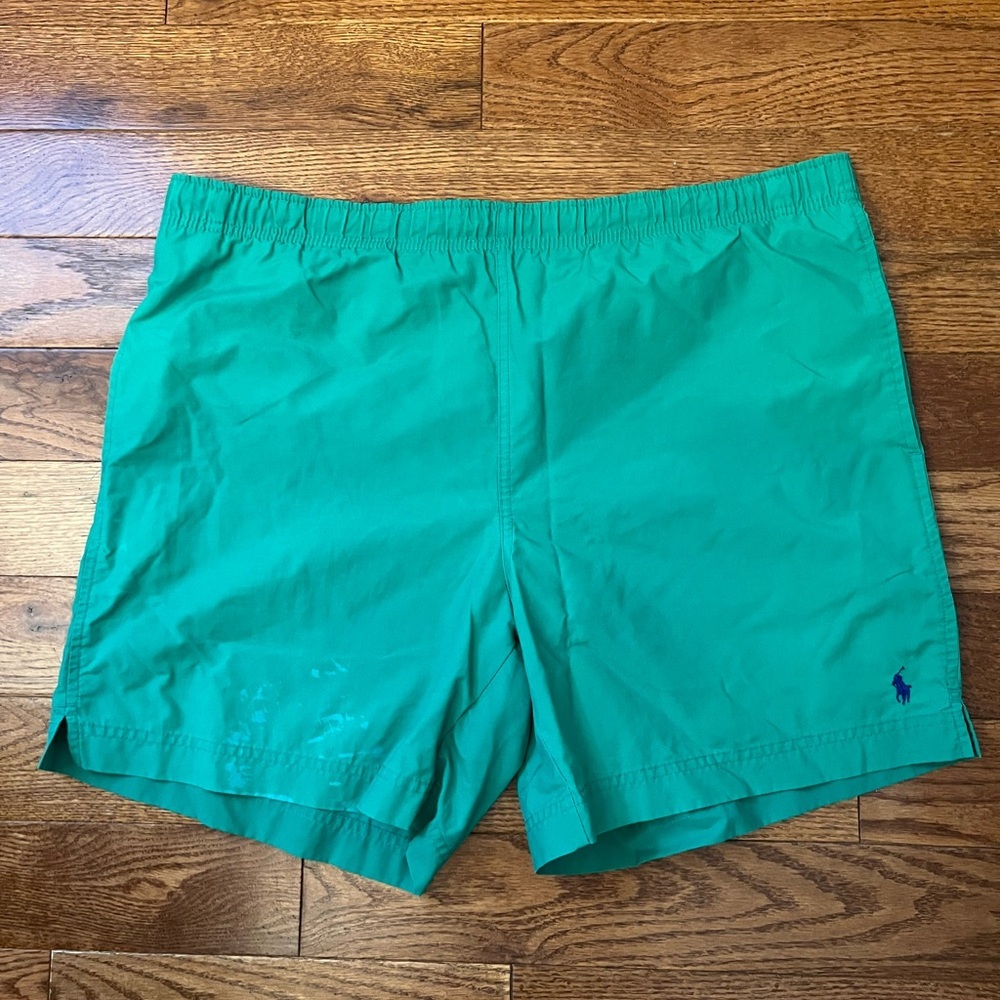 Vintage Polo Sports Green Swim Shorts Sz M